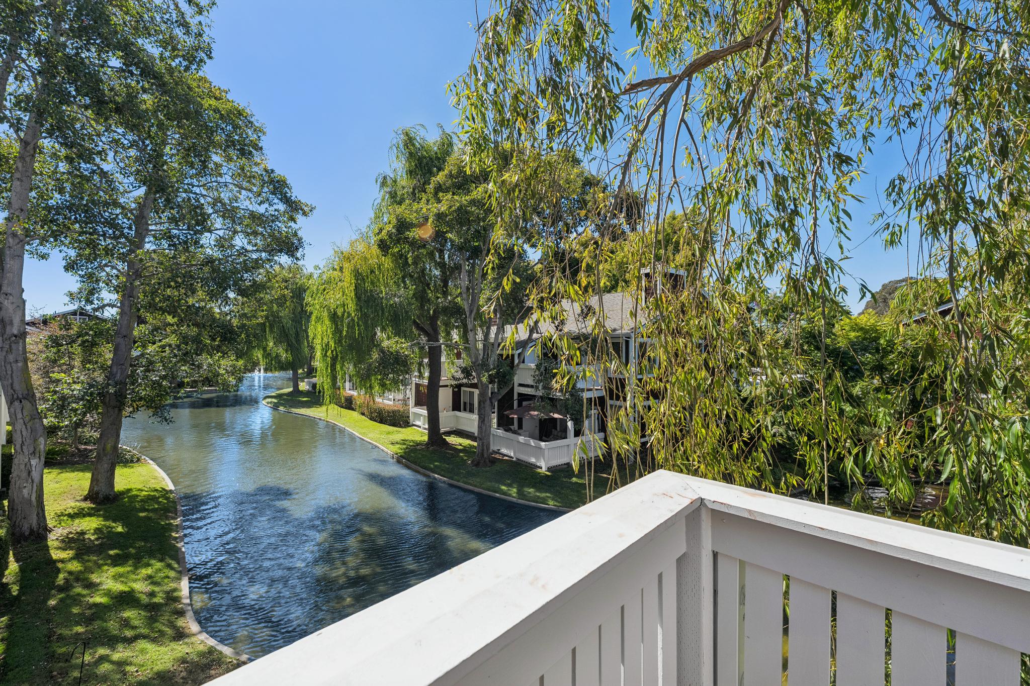 Private balcony overlooking the lagoon at 12 Bayside Ct in Marina Bay, Richmond, California