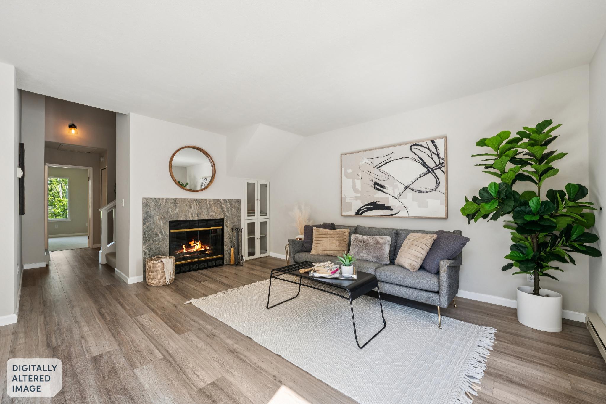 Bright living room at 214 Bayside Ct in Marina Bay, Richmond, California
