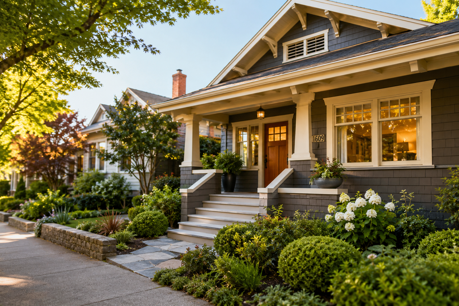 Berkeley Craftsman home with landscaped front yard prepared for a strategic real estate launch