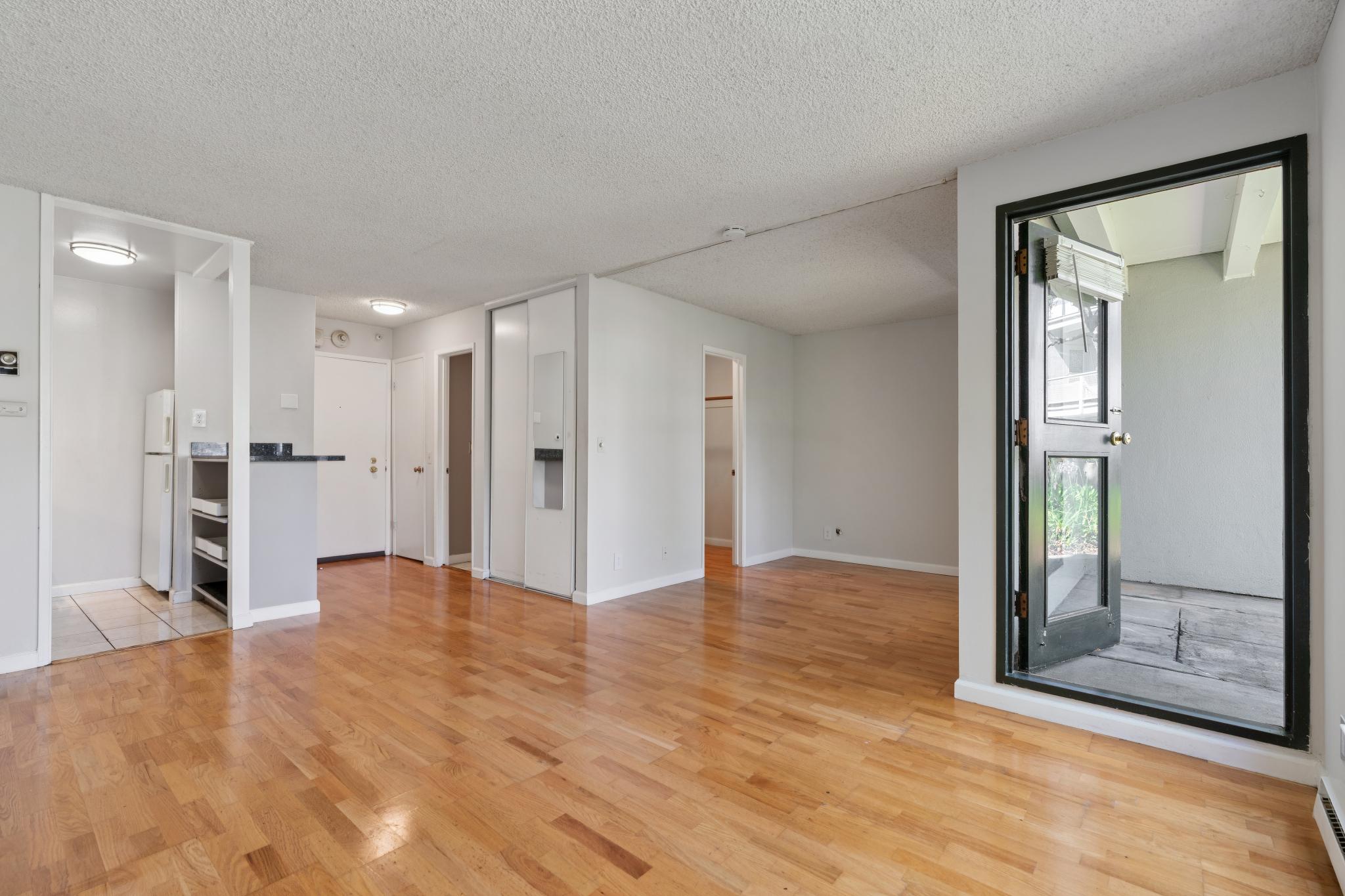 Open studio layout with wood flooring at 9 Commodore Dr A207 in Emeryville, California