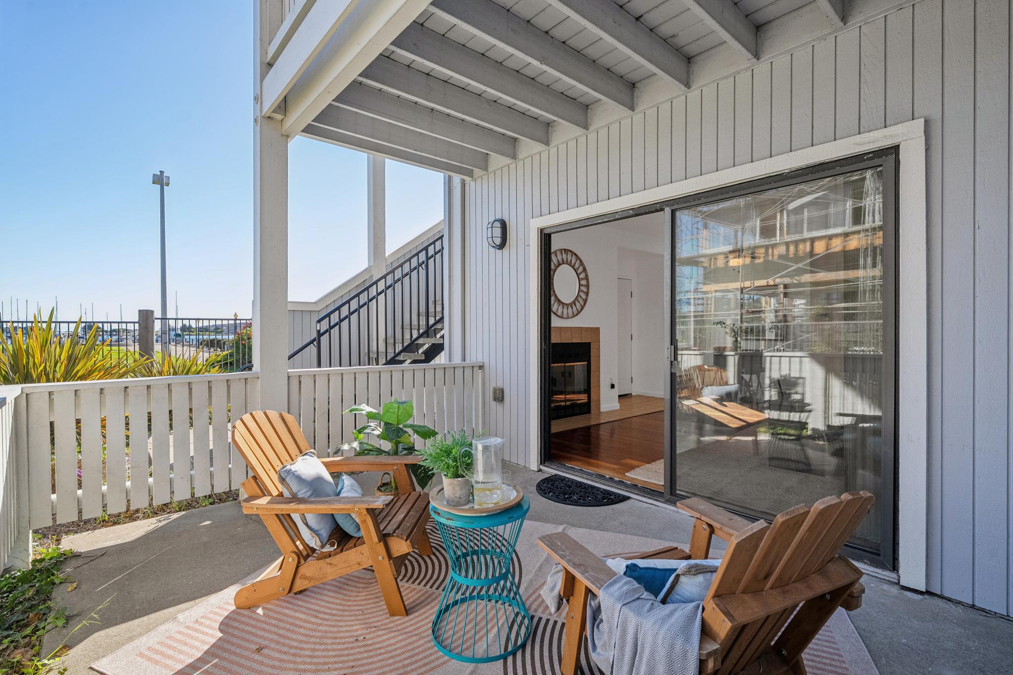 Covered private patio at 183 Schooner Ct, Marina Bay, Richmond
