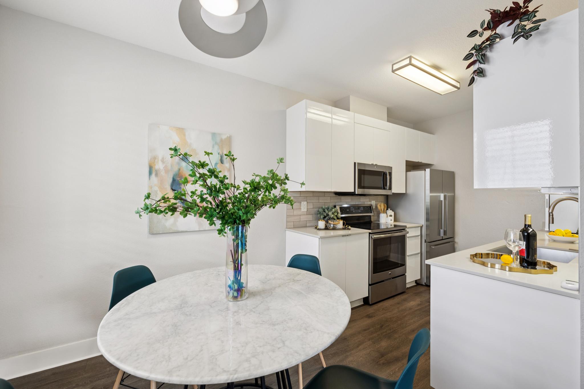 Updated kitchen with white cabinets at 189 Schooner Ct in Richmond
