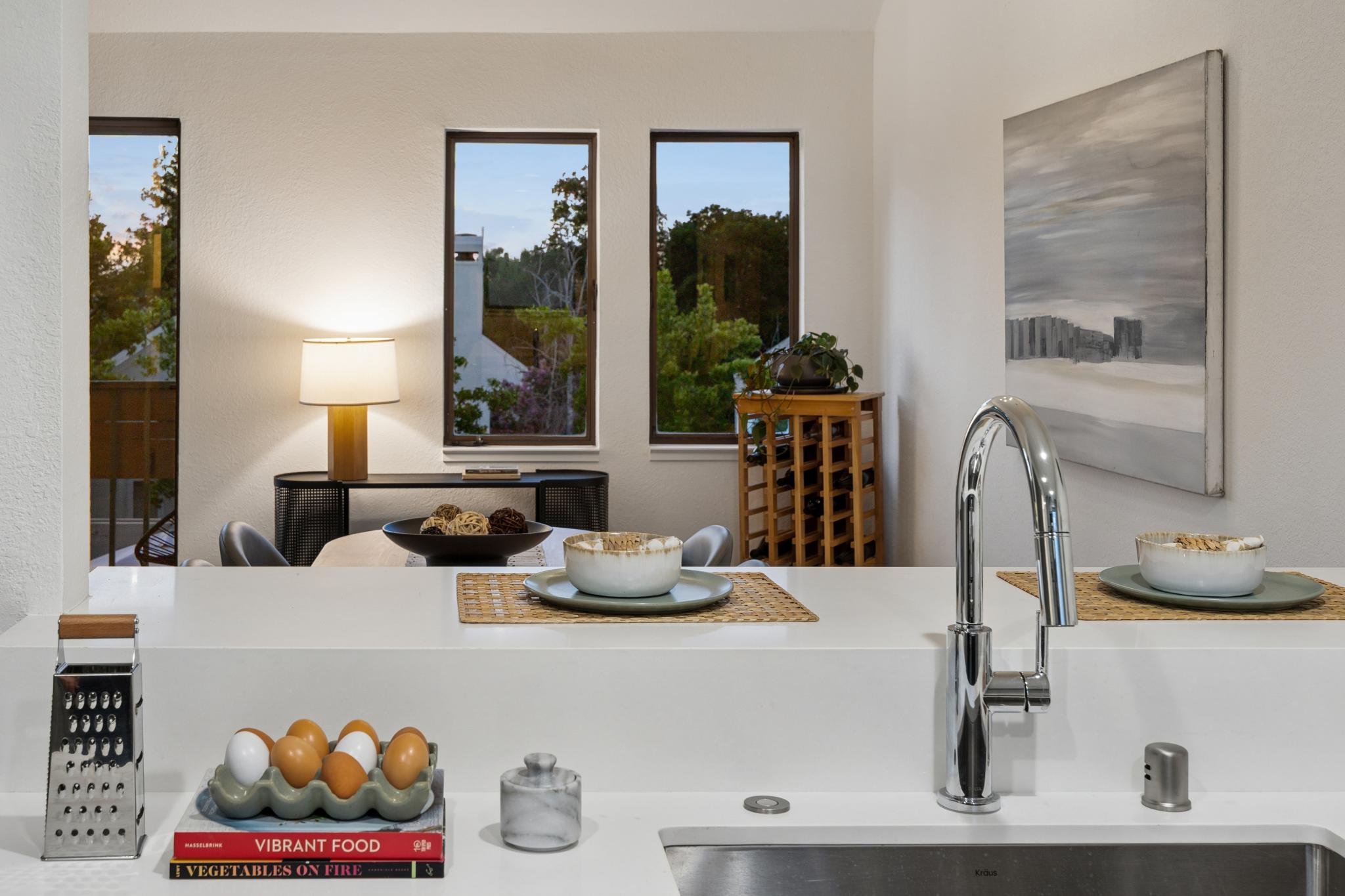 Updated kitchen and breakfast counter at 36 Mozden Ln in Pleasant Hill