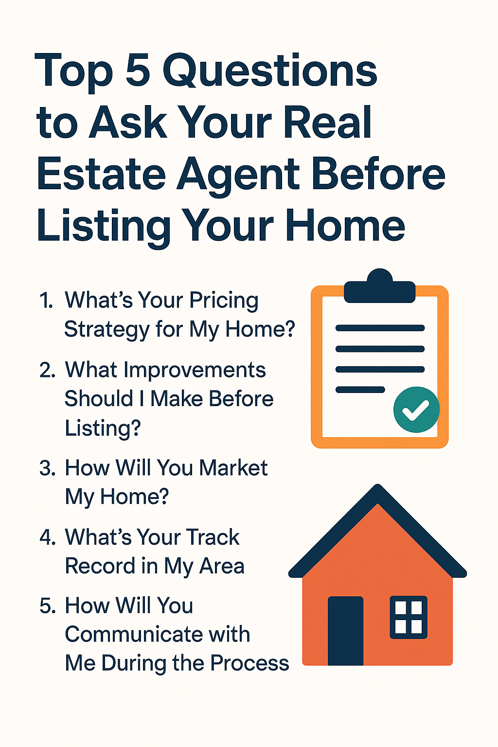 Top 5 Questions to Ask Your Real Estate Agent Before Listing header image.