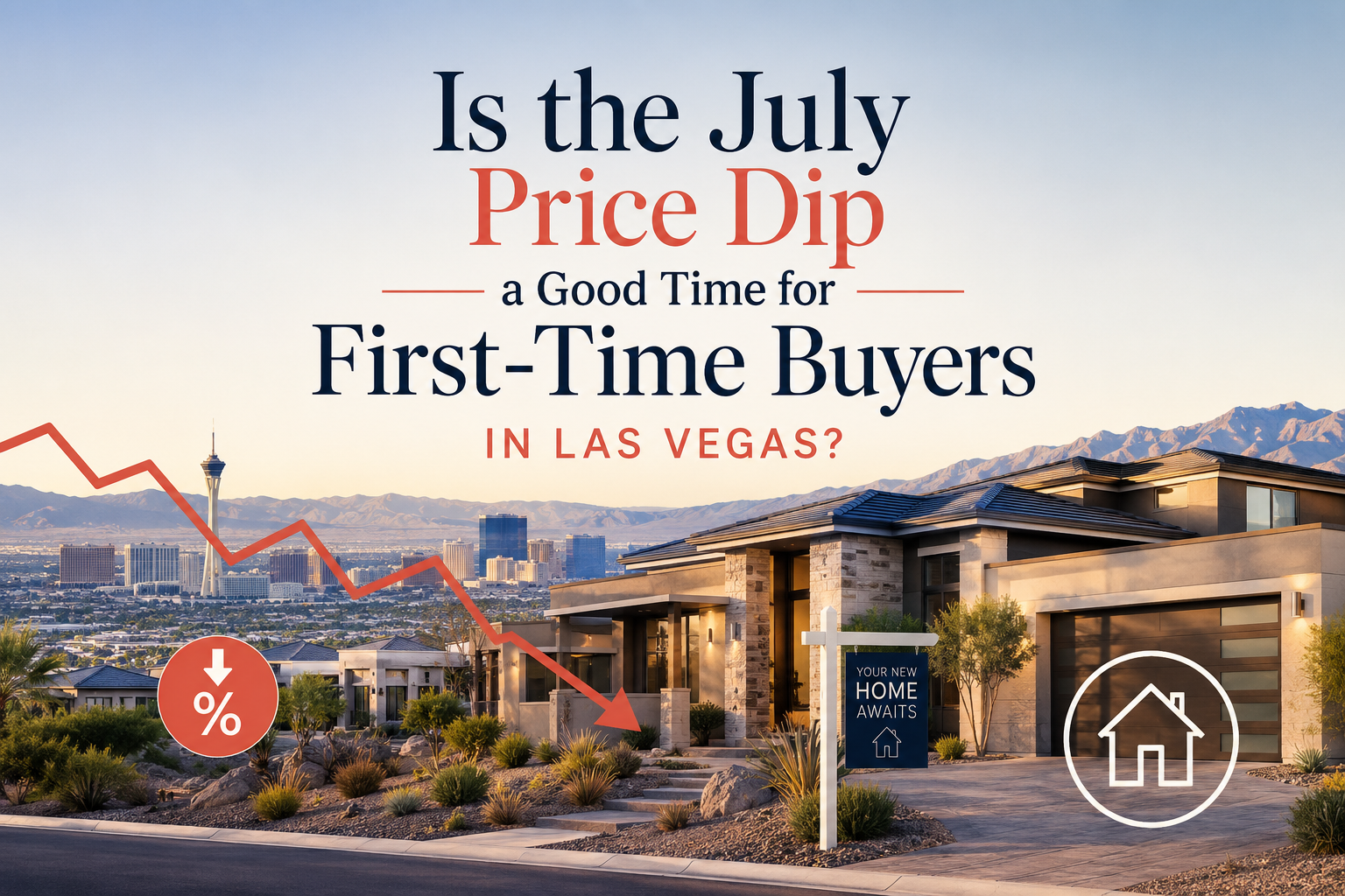 Is the July Price Dip a Good Time for First-Time Buyers in Las Vegas? header image.