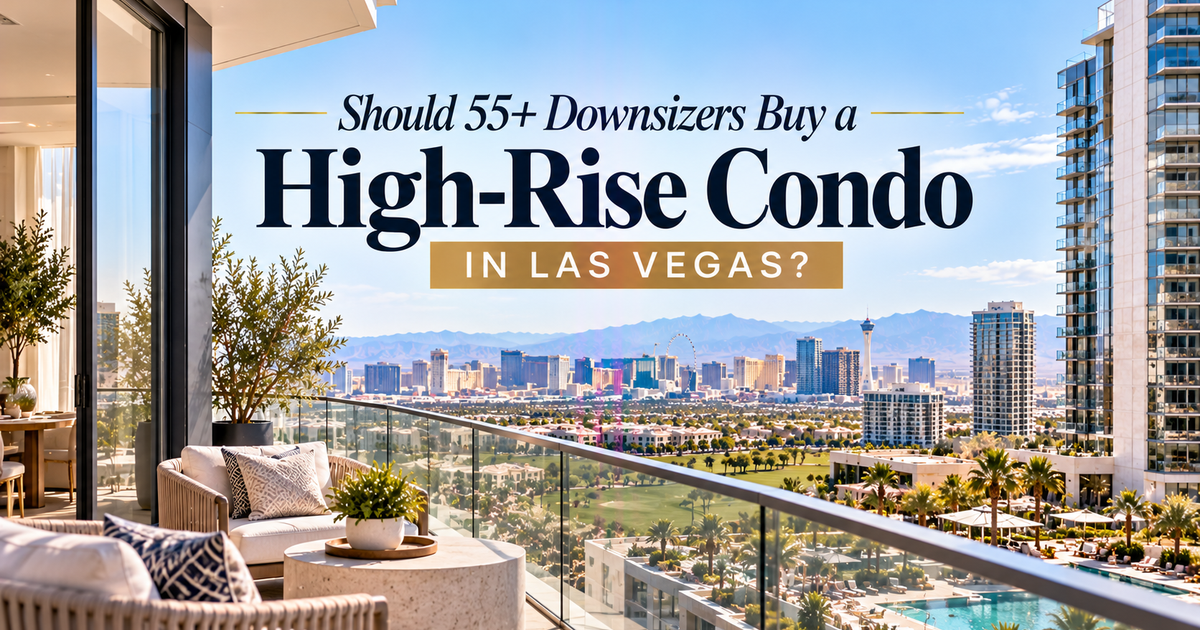Should 55+ Downsizers Buy a High-Rise Condo in Las Vegas? header image.