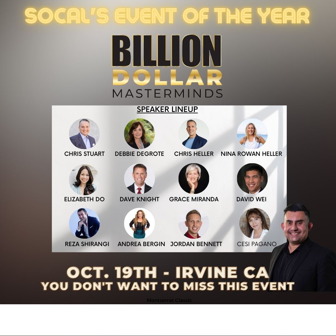 Billion Dollar Masterminds- The Real Estate Event of the Year header image.