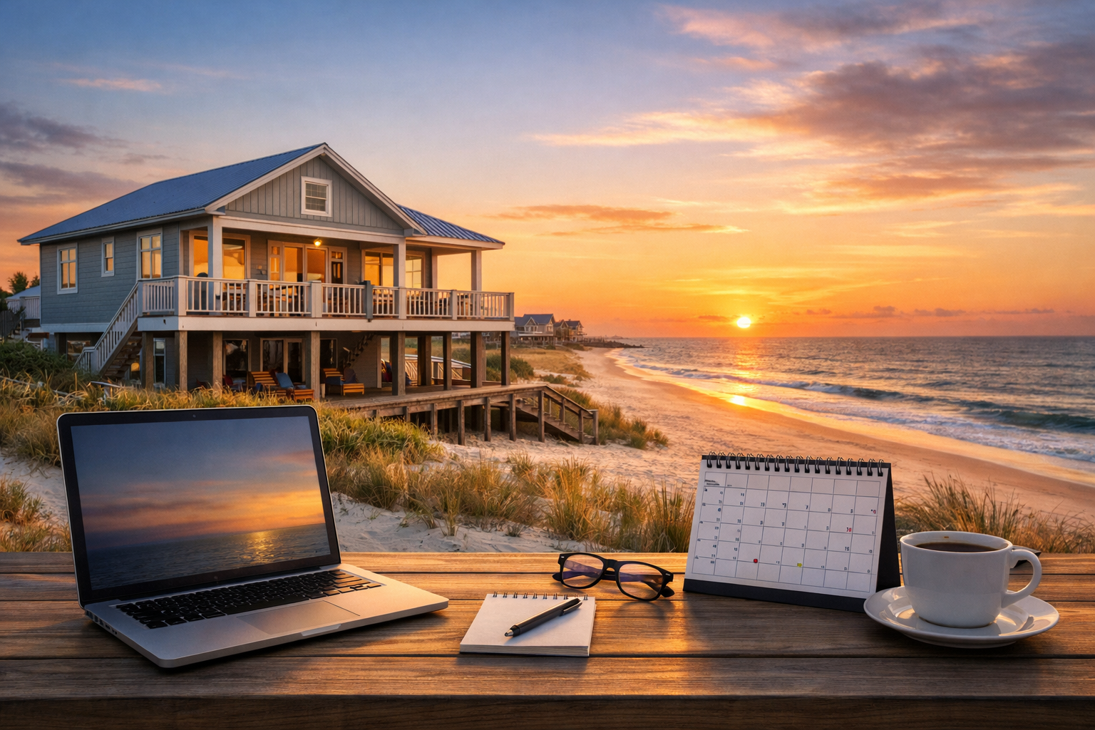Beachfront vacation rental office