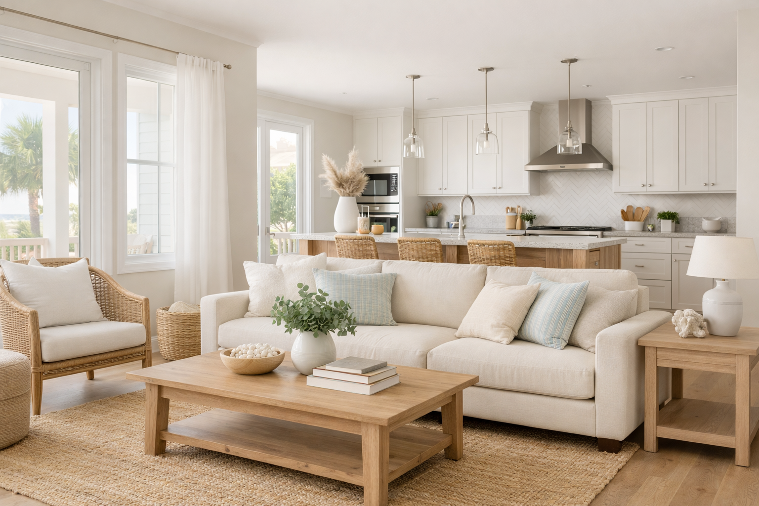 Coastal style living room