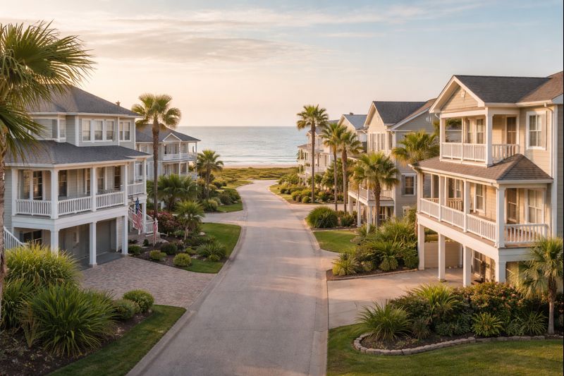 Galveston beachfront neighborhood
