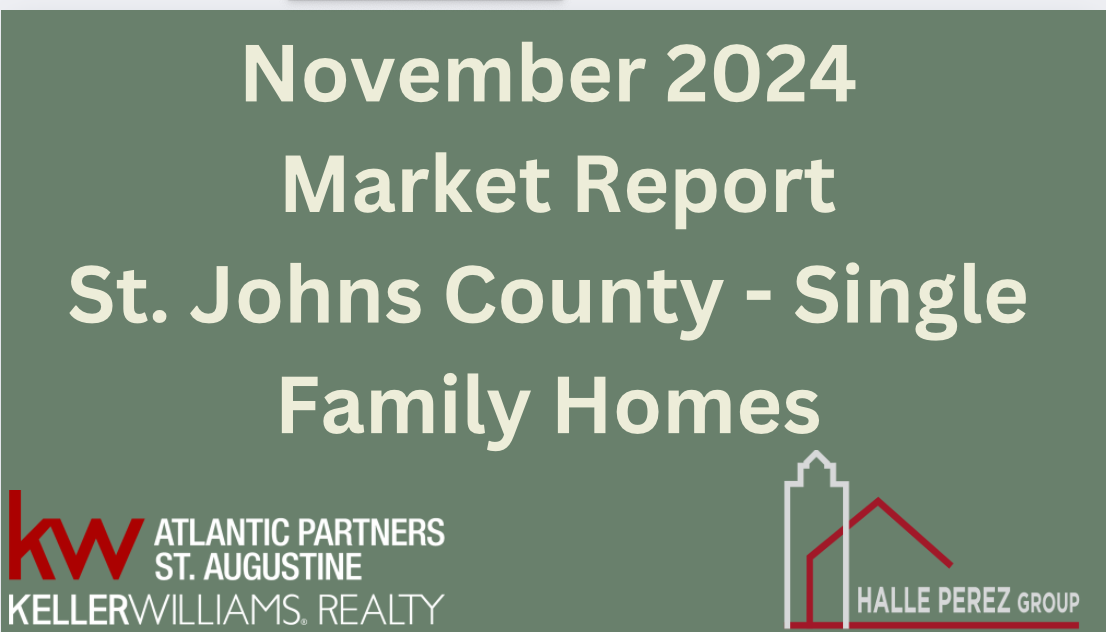November 2024 St. Johns County Single Family Homes Market Report header image.