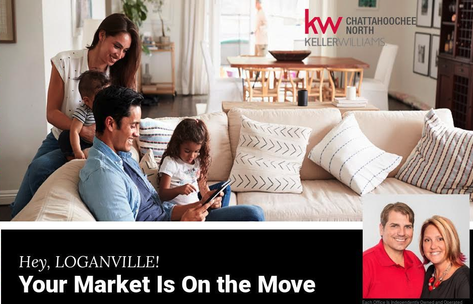 Loganville Georgia city center representing the local housing market and current property value trends.