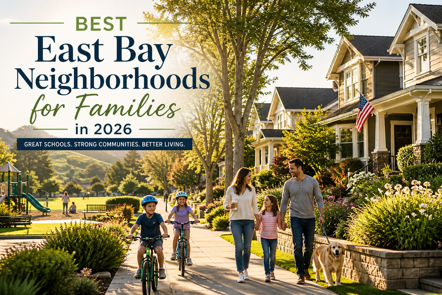 Image of sunny family-friendly East Bay neighborhood