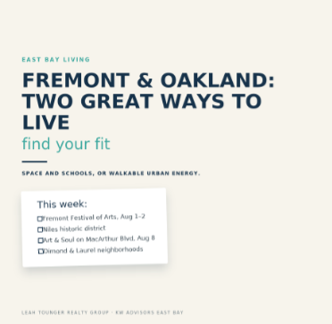 Image comparing Fremont and Oakland activities