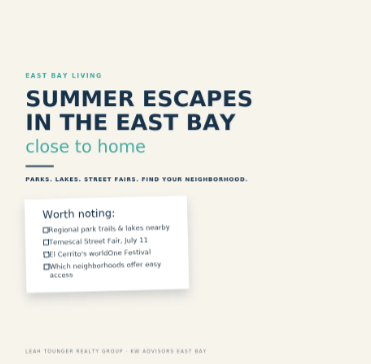 East Bay Summer Escapes graphic
