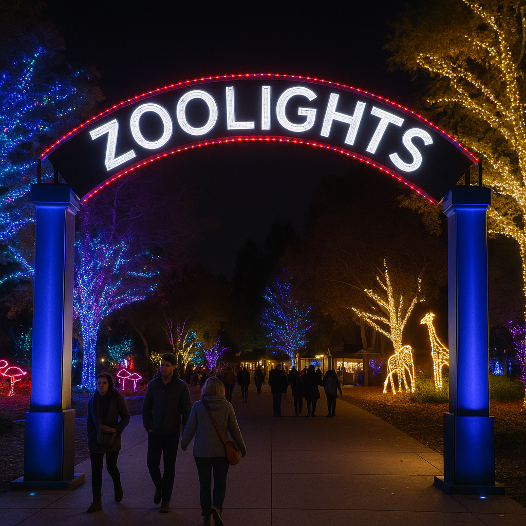 Image of Zoo Lights at night