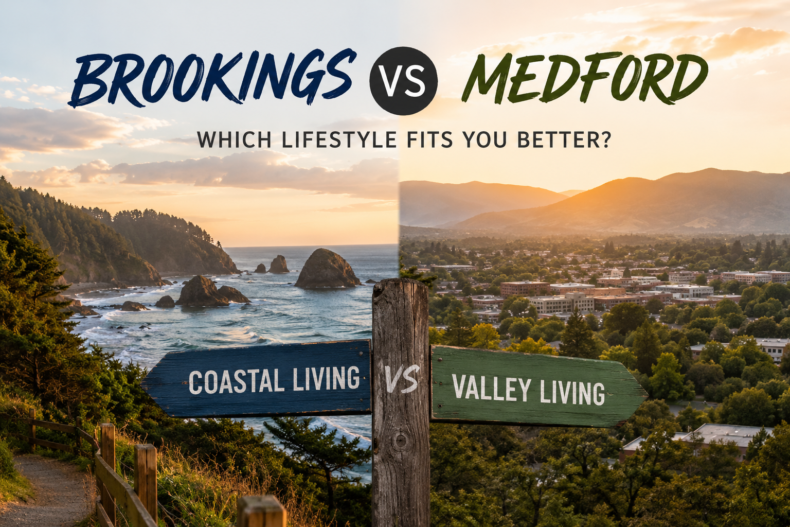 Brookings Coastal Views VS Medford Valley Views