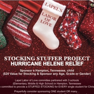 Stocking Drive for Hurricane Relief header image.