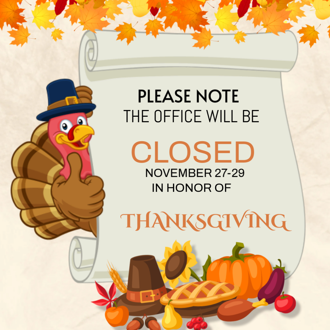 Thanksgiving Week Hours header image.