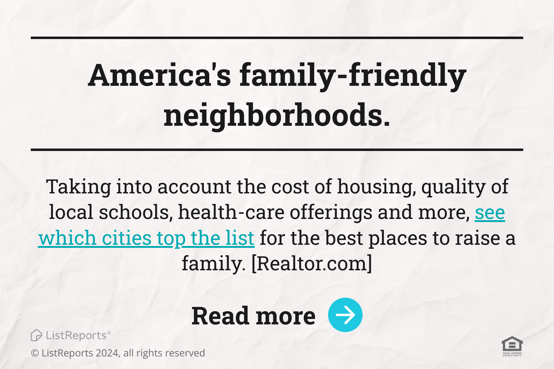 Best Place to Raise a Family header image.