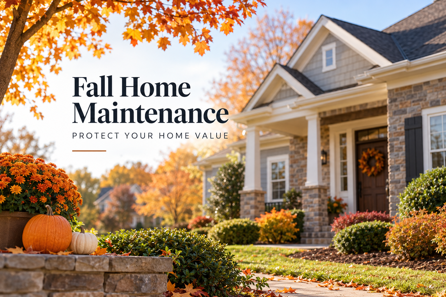 Fall Home Maintenance Tips That Protect Your Home Value in Cabarrus County header image.