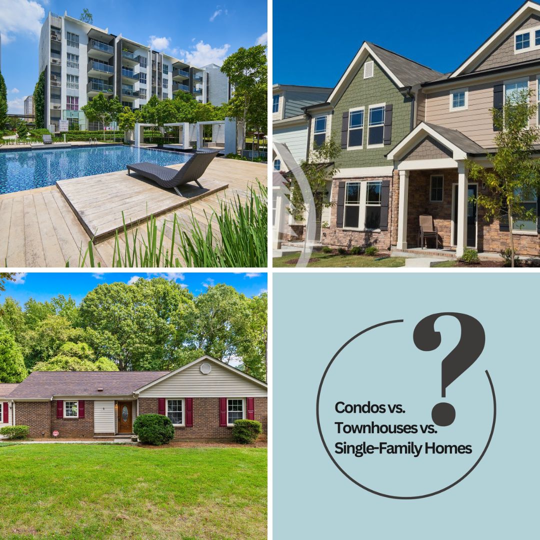 Choosing Your Home: Condos vs. Townhouses vs. Single-Family Homes header image.