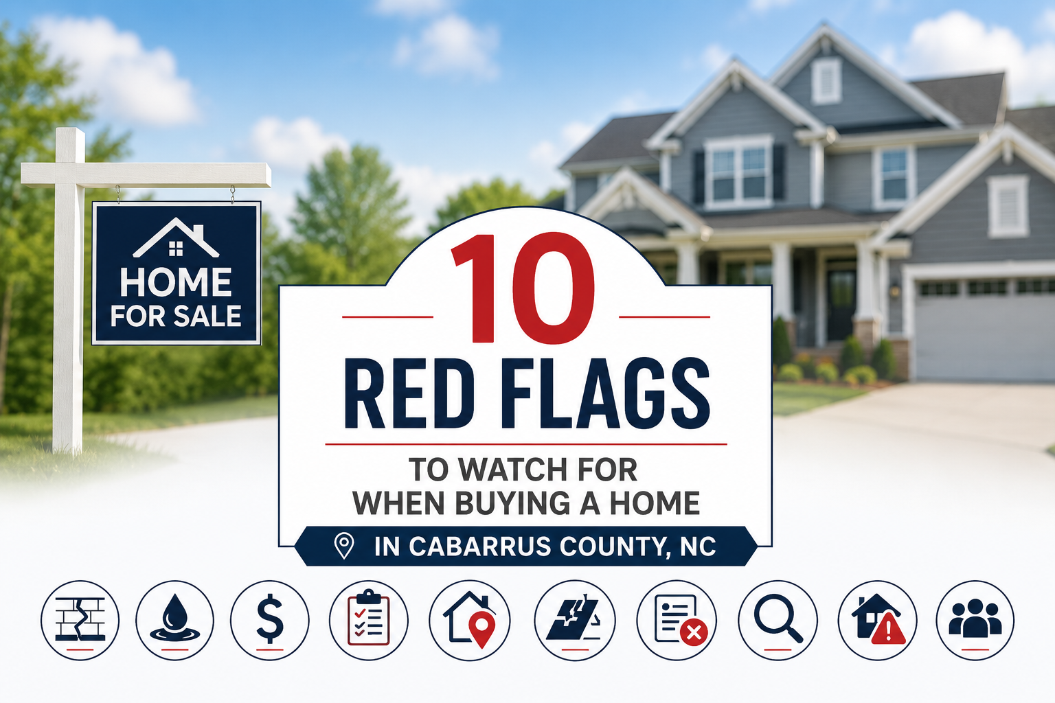 10 Red Flags to Watch for When Buying a Home in Cabarrus County, NC header image.