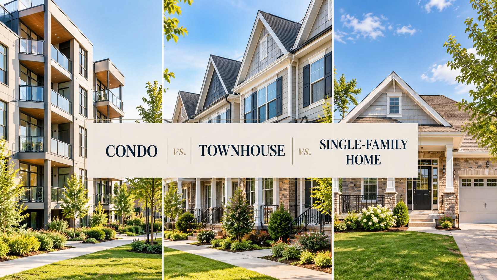 Condo vs. Townhouse vs. Single-Family Home: What First-Time Buyers in Cabarrus County Need to Know header image.
