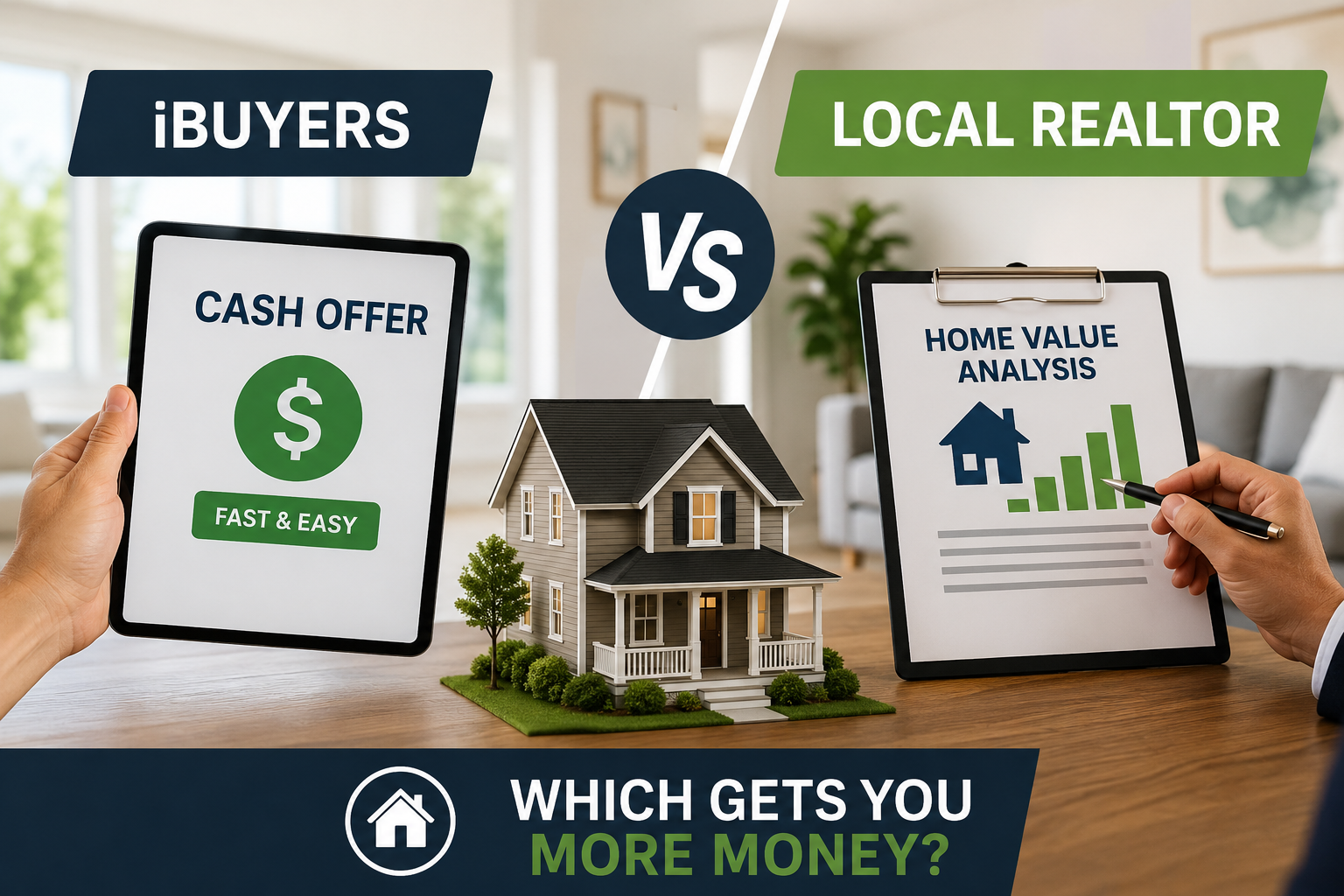 iBuyers vs. Local Realtors: Which Option Gets You the Best Return? header image.
