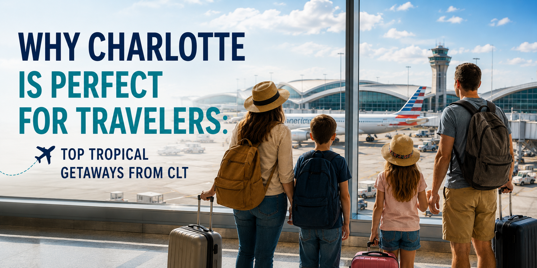 Why Charlotte Is Perfect for Travelers: Top Tropical Getaways from CLT header image.