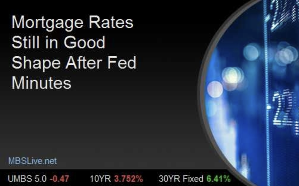 Mortgage Rates Still in Good Shape After Fed Minutes header image.