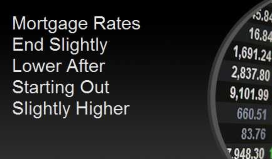 Mortgage Rates End Slightly Lower After Starting Out Slightly Higher header image.