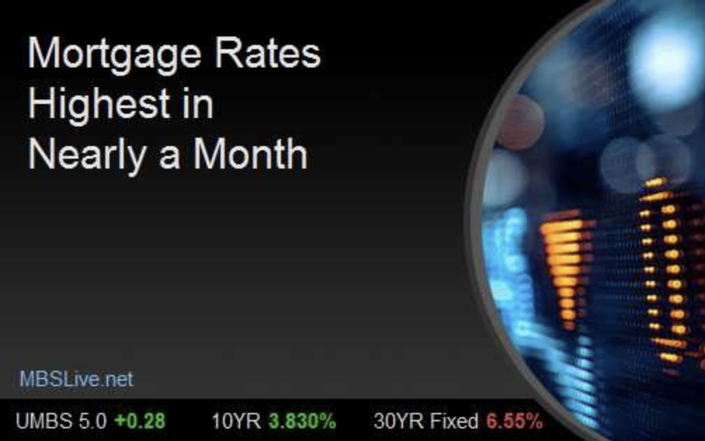 Mortgage Rates Highest in Nearly a Month header image.