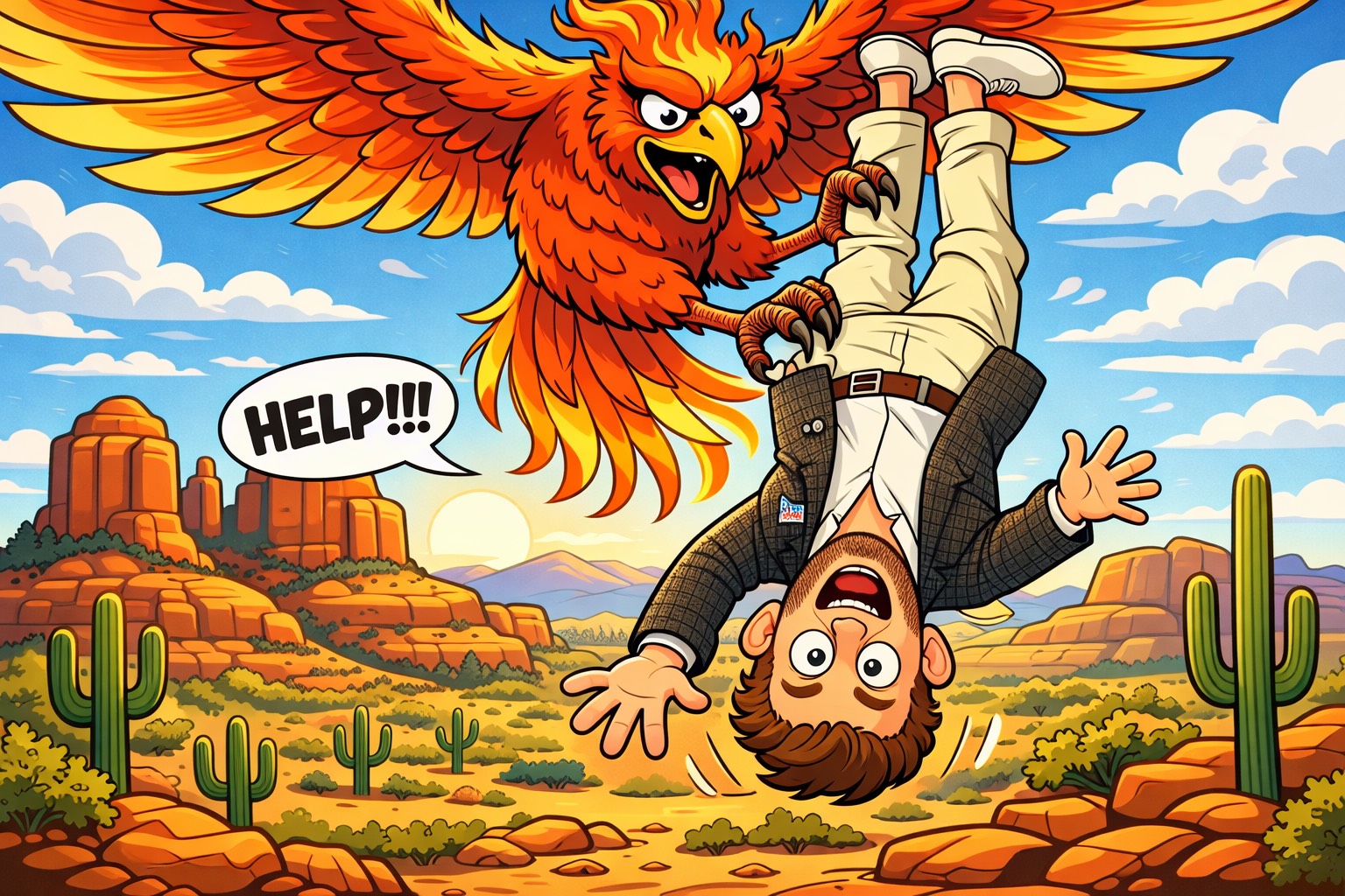 Scott Bryant Being carried off by a giant Phoenix