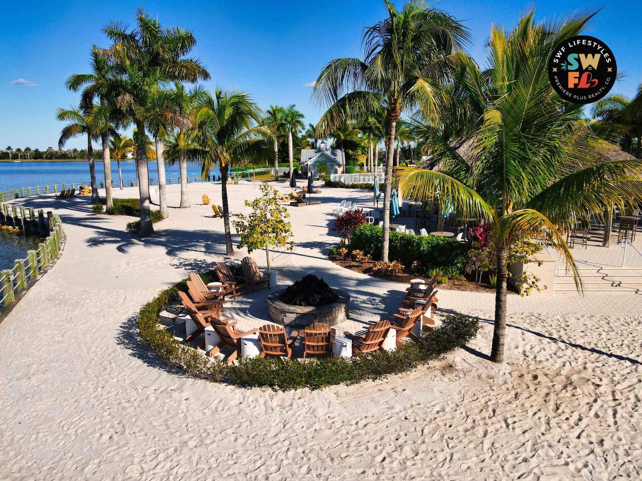 Fireplace at the community beach
