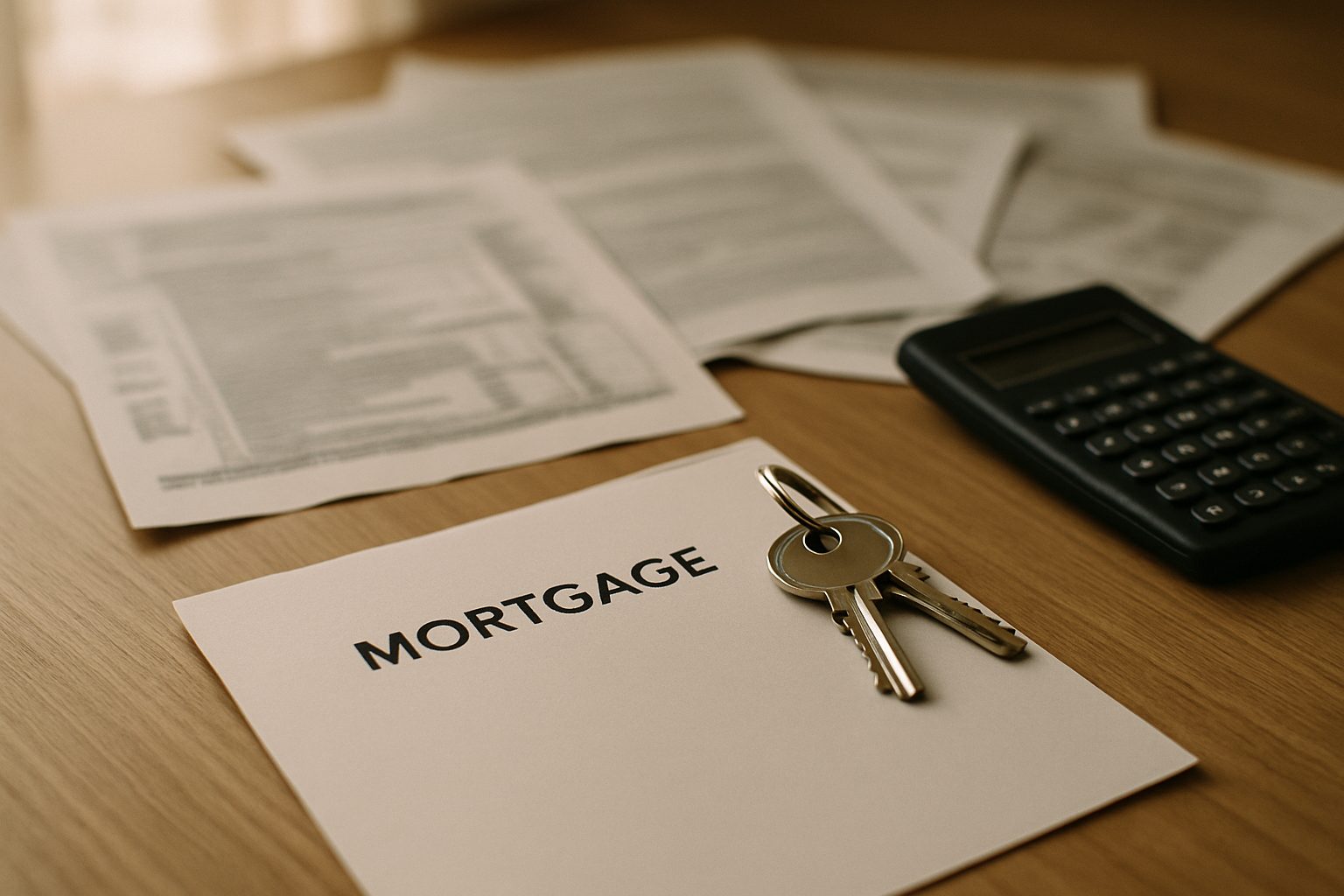 Arizona homeowner comparing short sale and foreclosure options on financial documents with house keys on desk