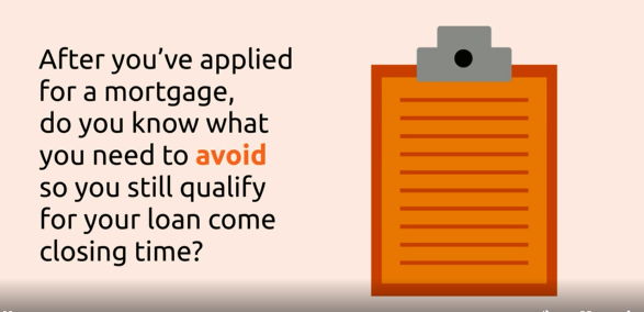 {VIDEO} Things-To-Avoid-After-Applying-for-a-Mortgage header image.