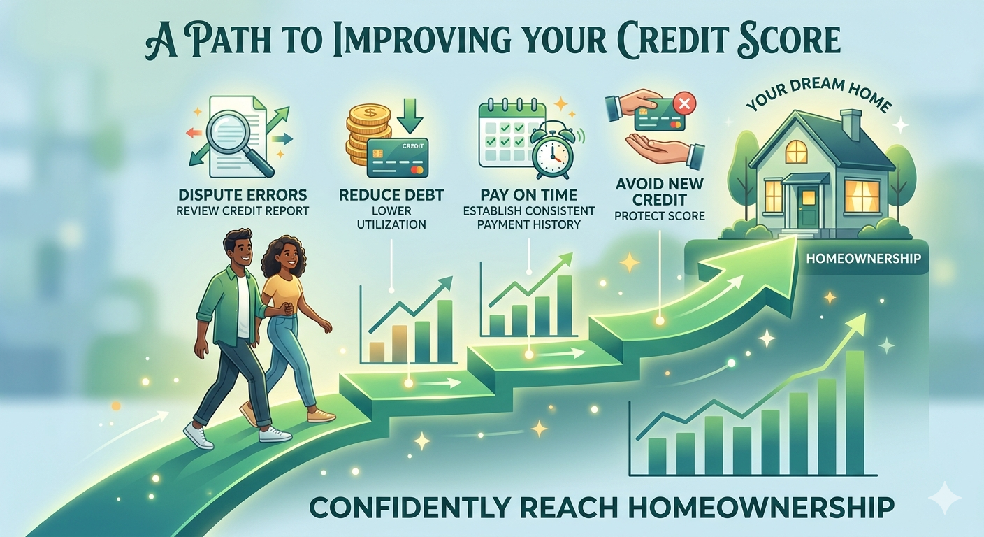 Improving Your Credit Score & Preparing for Homeownership header image.
