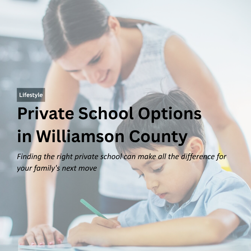 Private School Options in Williamson County header image.