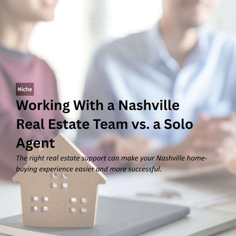 Working With a Nashville Real Estate Team vs. a Solo Agent header image.