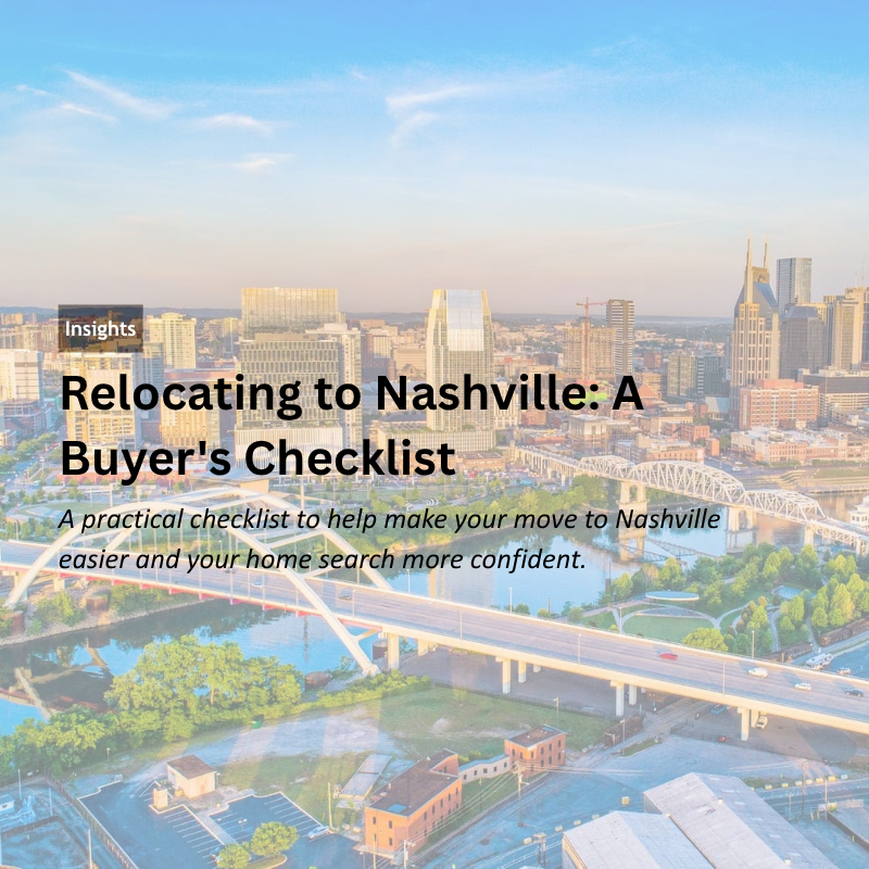 Relocating to Nashville: A Buyer's Checklist header image.