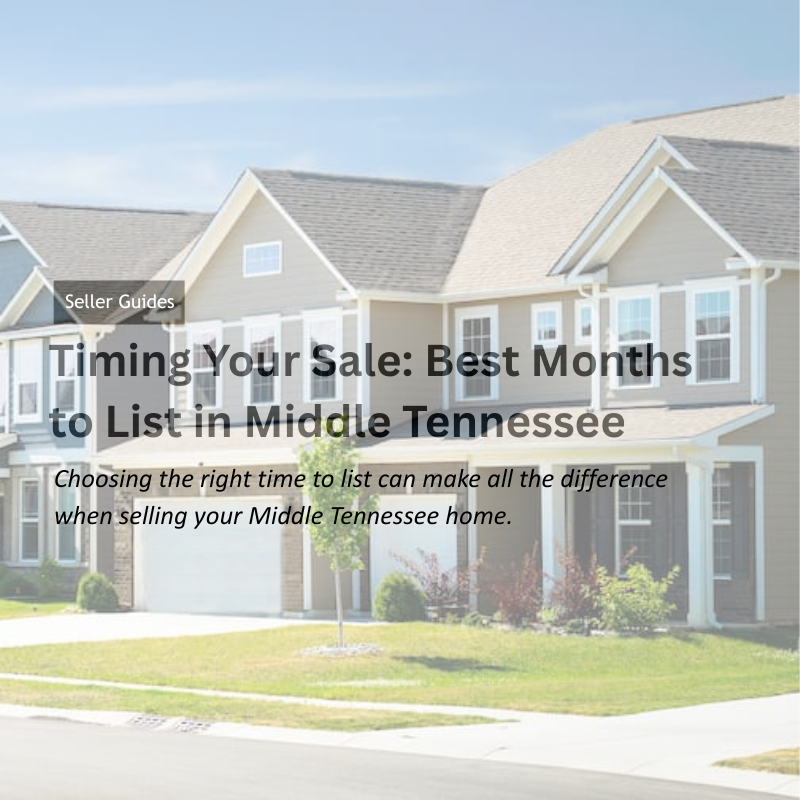 Timing Your Sale: Best Months to List in Middle Tennessee header image.