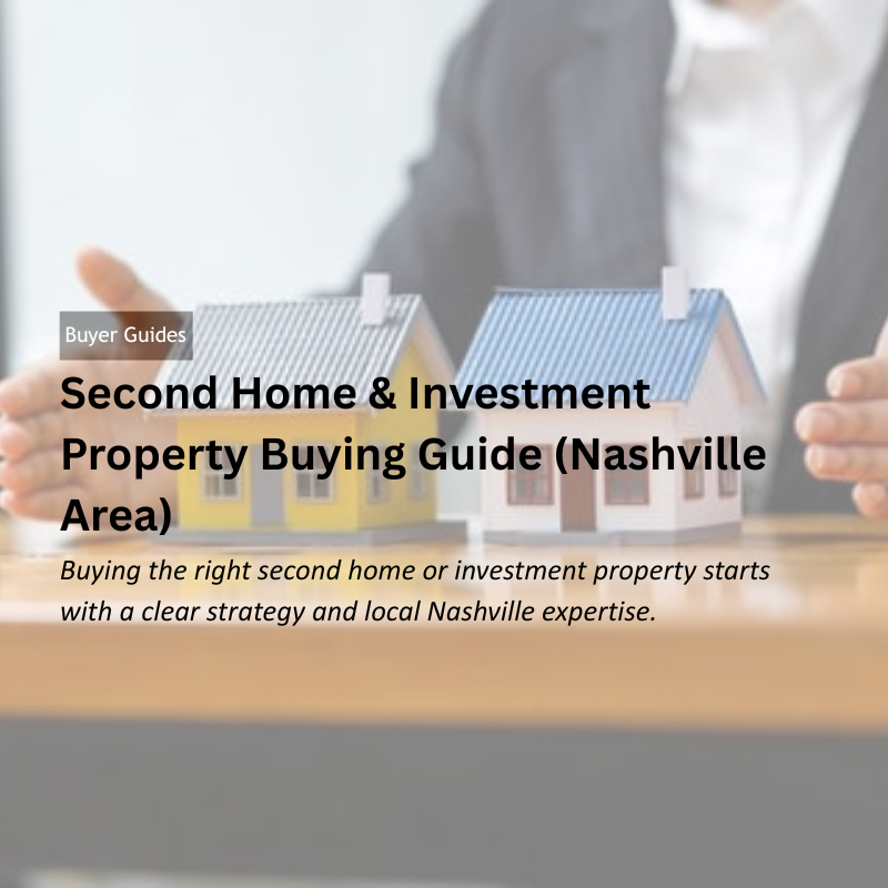 Second Home & Investment Property Buying Guide (Nashville Area) header image.