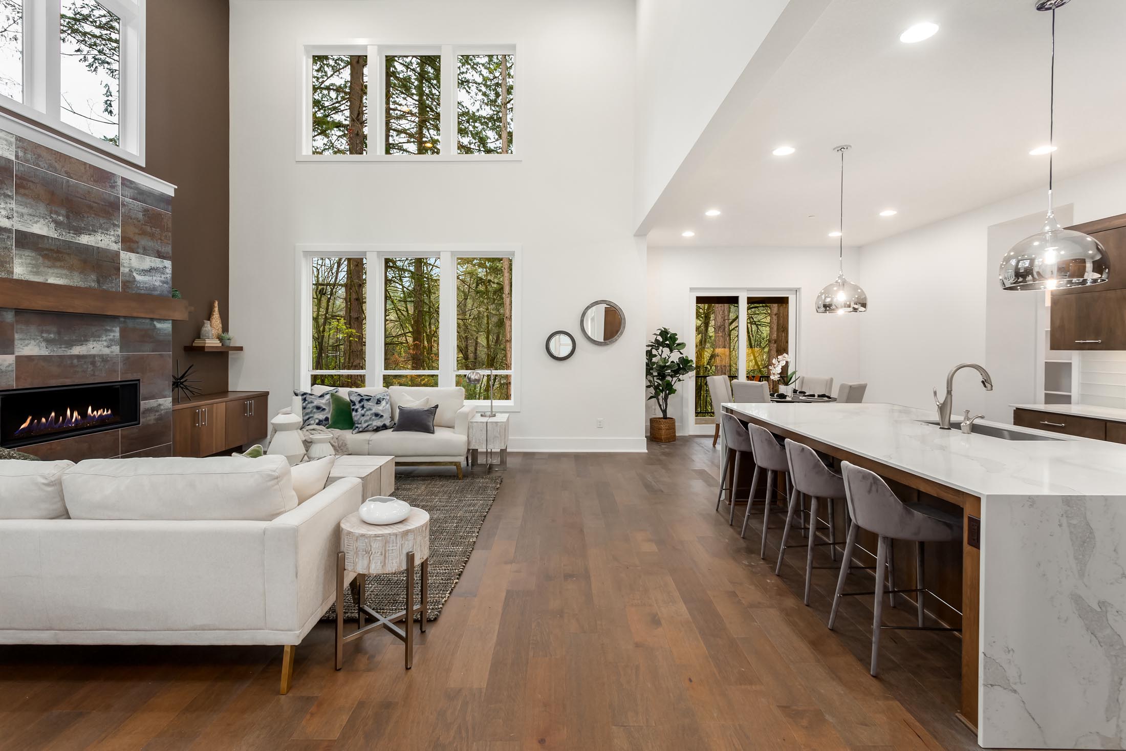 modern-open-concept-living-room-kitchen-marble-island