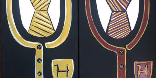 Exploring Salem Oregon: Hogwarts Houses Painting Class at Prisms Gallery header image.