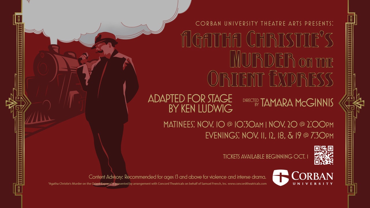 Explore Salem Oregon: Murder on the Orient Express at Corban University header image.