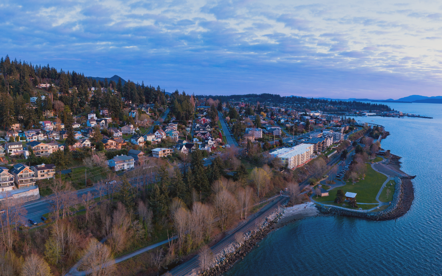 An aerial photo of Bellingham, WA 