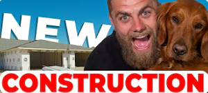 Man & dog, new construction 