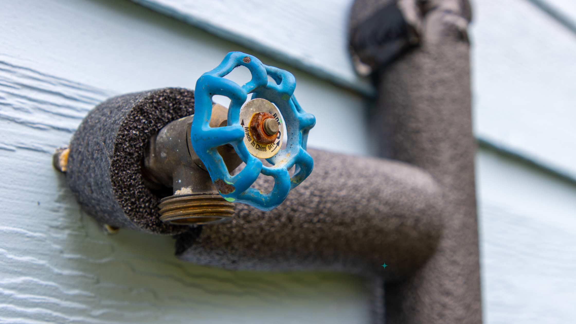 Insulated pipes under a kitchen sink to prevent freezing during cold temperatures in North Carolina.