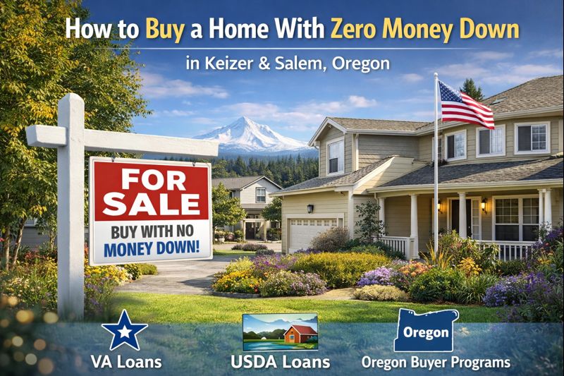 How to Buy a Home in Keizer & Salem, Oregon With Zero Money Down header image.